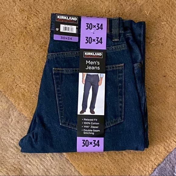 Kirkland Signature Men’s Relaxed Fit Jeans 30x34 Dark Wash NWT - Picture 4 of 7